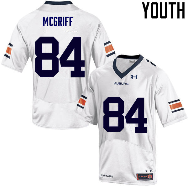 Youth Auburn Tigers #84 Jaylen McGriff White College Stitched Football Jersey